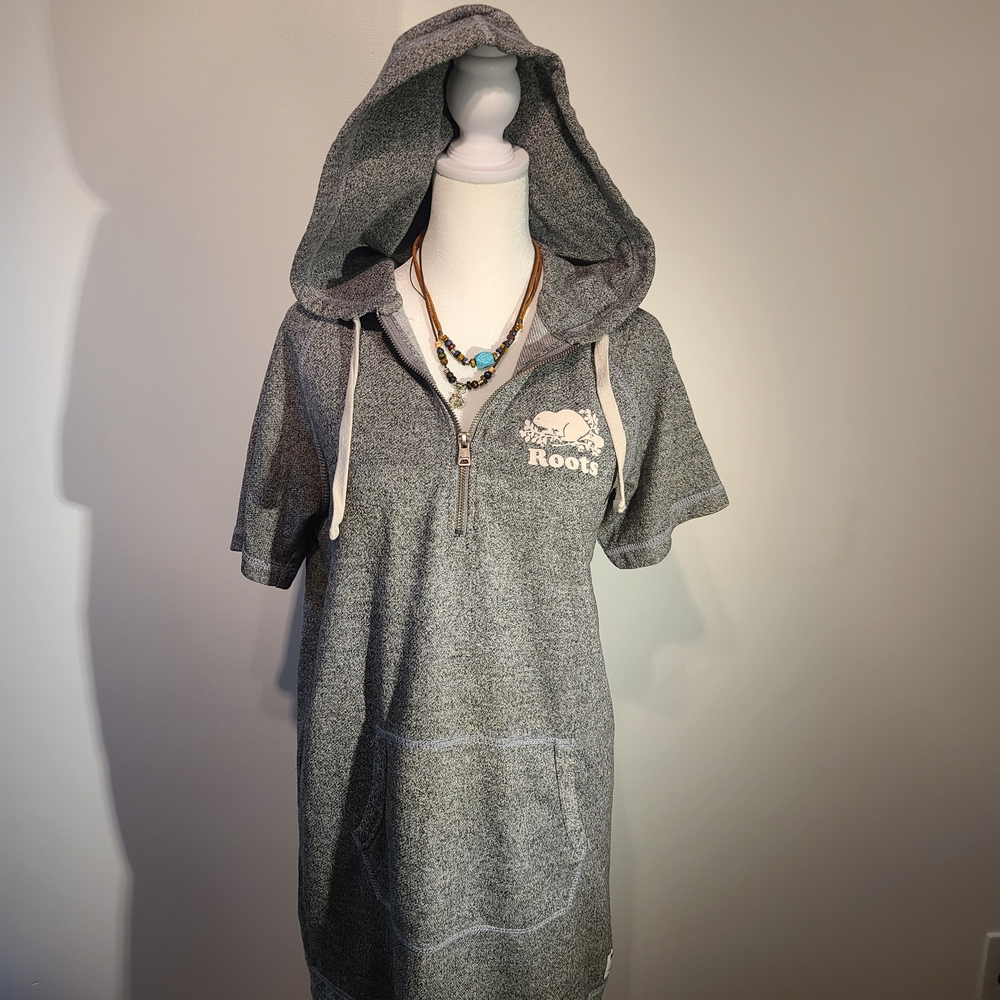 Roots Gray Hooded Zip-Up Dress